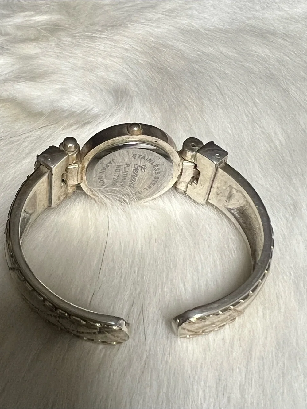 Geneva Platinum Gold & Silver Tone Women's Cuff Watch